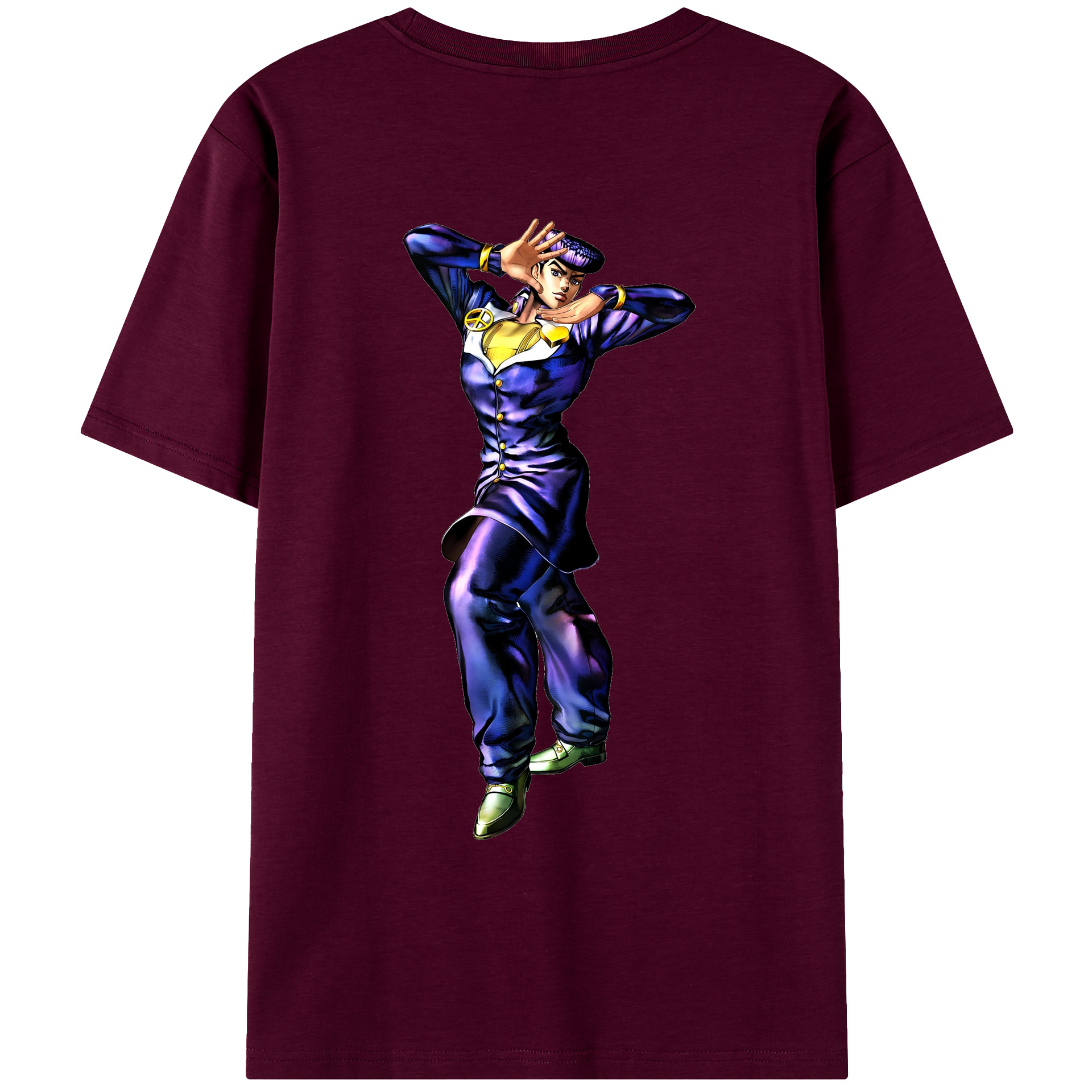 （画像用） ジョジョの奇妙な冒険 ひがしかた じょうすけ JoJo's Bizarre Adventure Higashikata Josuke レディース半袖Tシャツ(バックプリント)